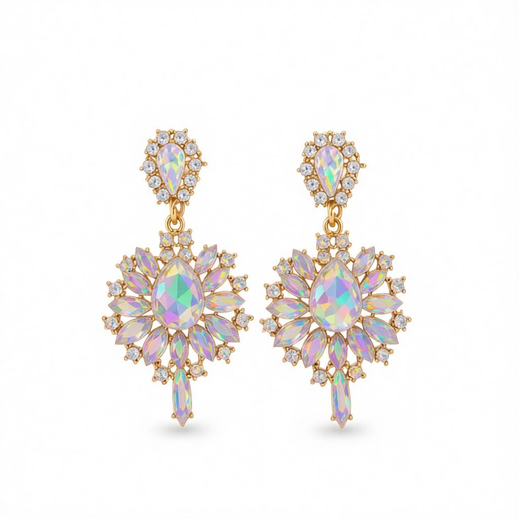 Crystal & Cubic Zirconia Teardrop Earrings