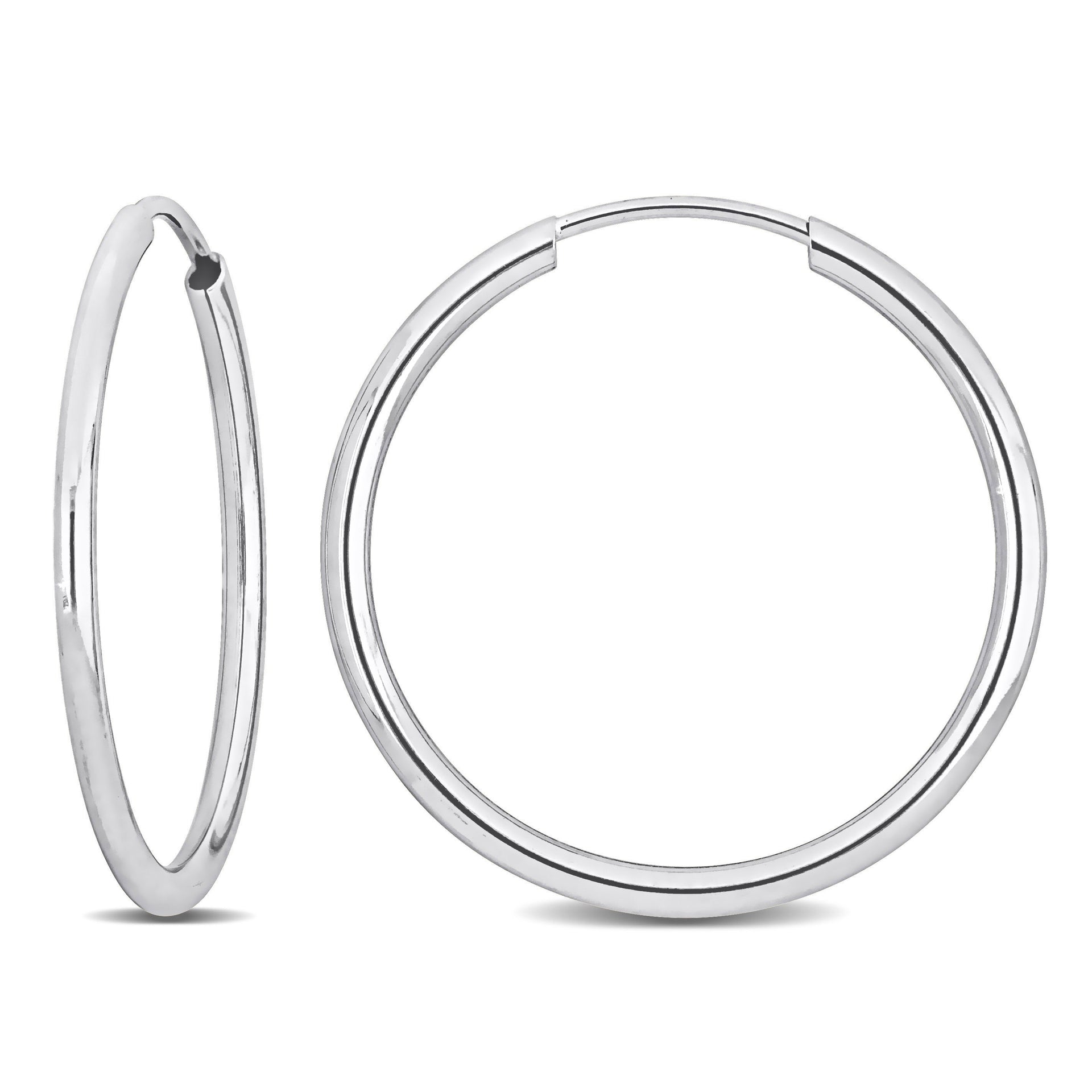 Mimi & Max 20mm Hoop Earrings in 14k White Gold