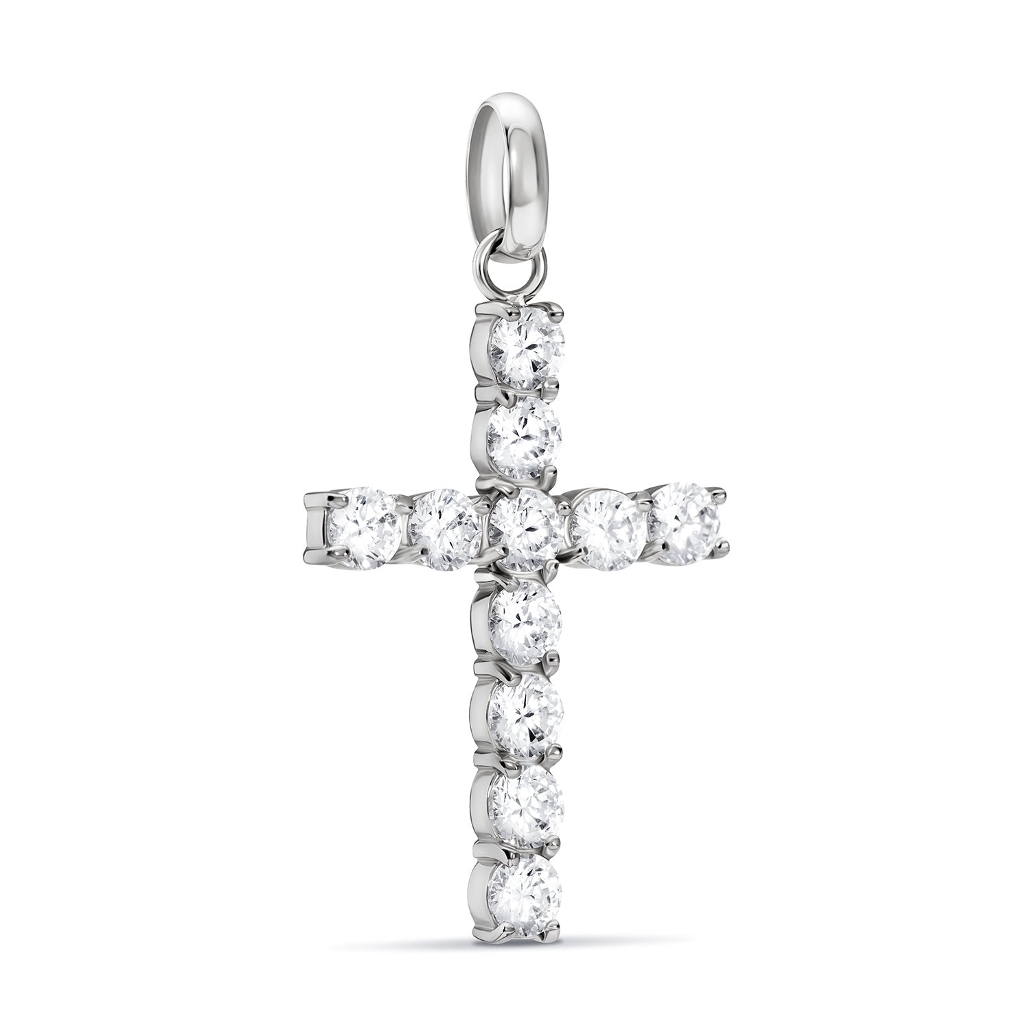 La Croix Crystal Cross Pendant (Silver)