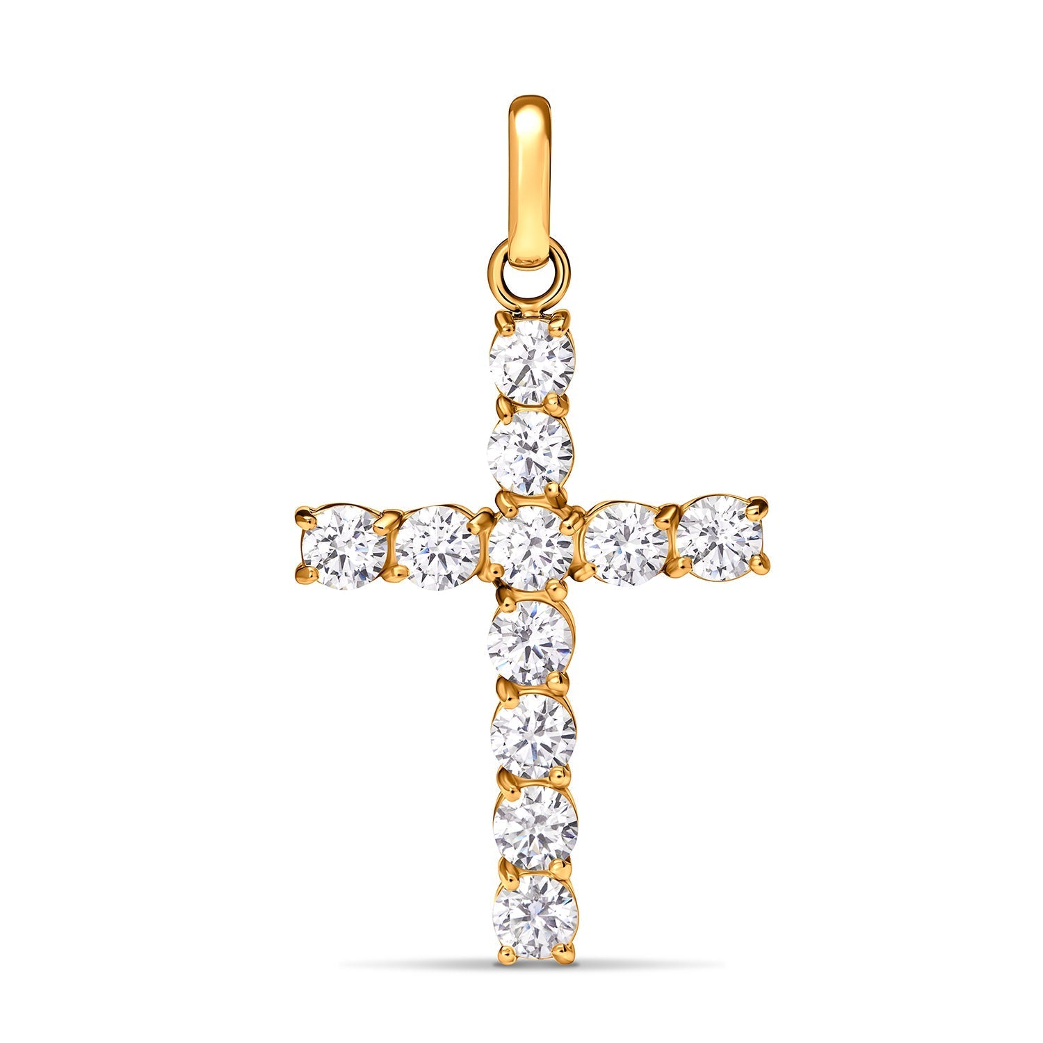 La Croix Crystal Cross Pendant (Gold)