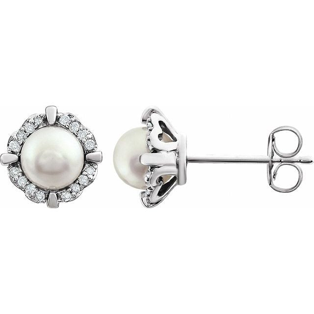 1.10Ct Natural Diamond Earrings in 14K White Gold