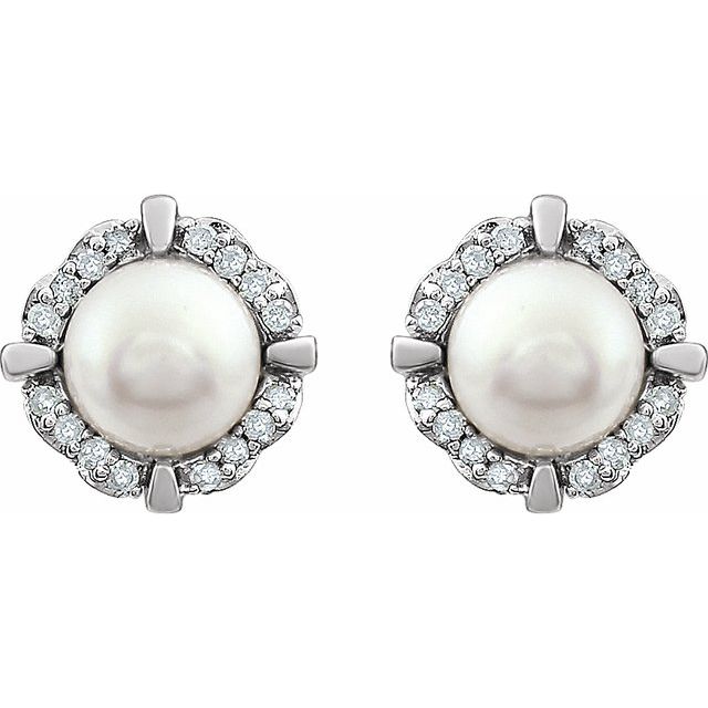 1.10Ct Natural Diamond Earrings in 14K White Gold