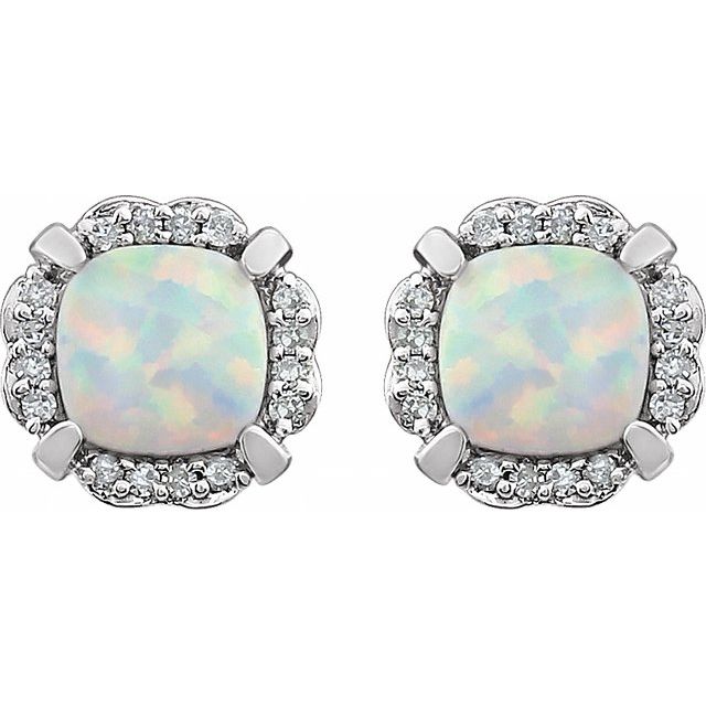 1.10Ct Lab-grown and Natural Diamond Earrings in 14K White Gold