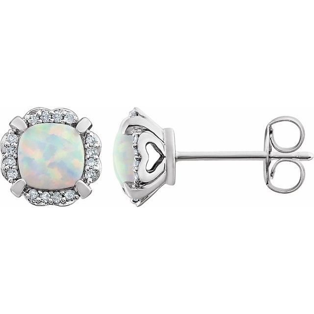 1.10Ct Lab-grown and Natural Diamond Earrings in 14K White Gold