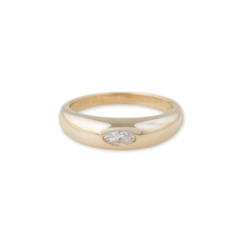 Gold Diamond Marquise Dome Diamond Ring