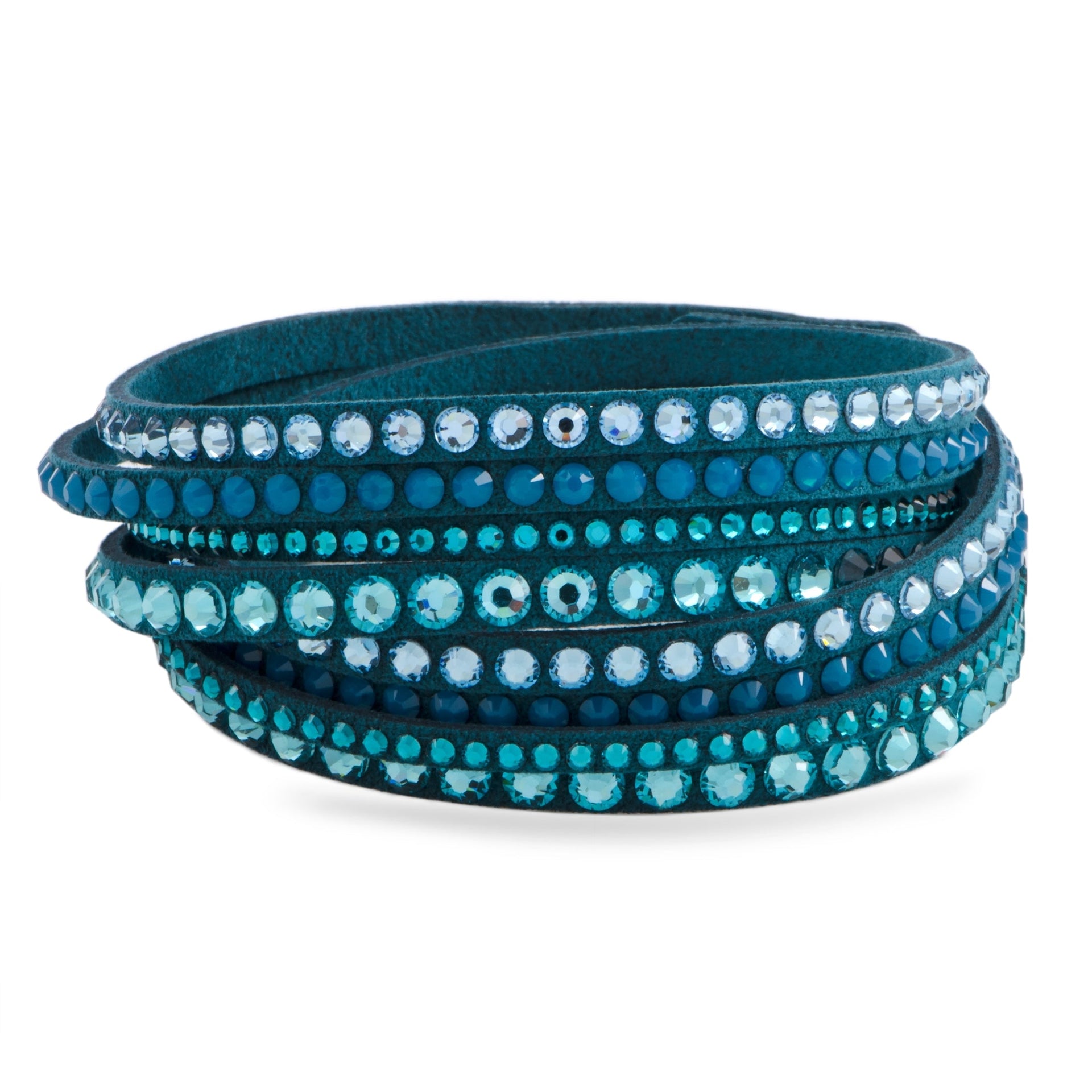 Swarovski Slake Teal 2 in 1 Suede Wrap Bracelet