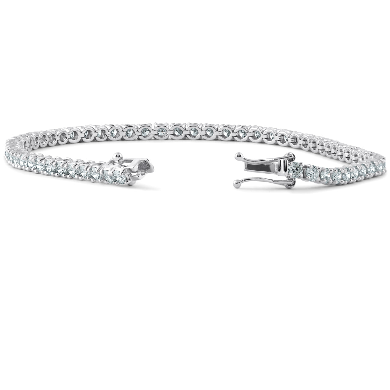 18k White Gold 5 Carat TW Lab Grown Diamond Tennis Bracelet 7'
