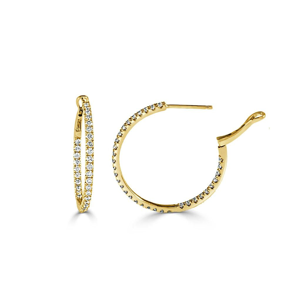 14k Gold & Diamond Hoop Earrings