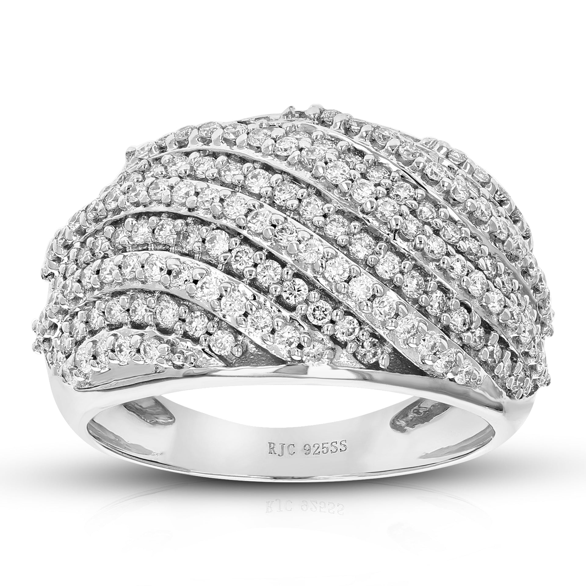 1 cttw Round Lab Grown Diamond Wedding Engagement Ring .925 Sterling Silver Prong Set