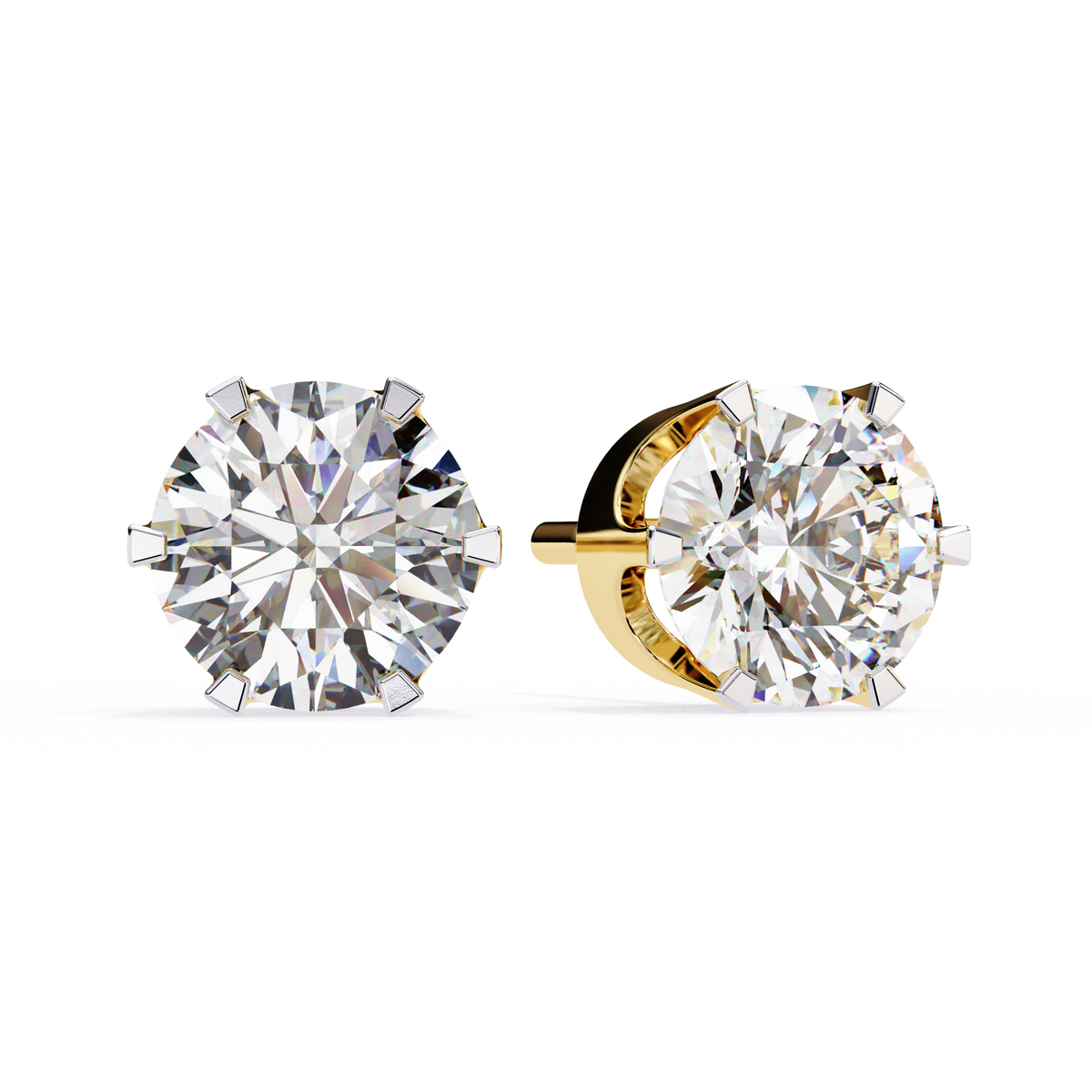 Round-Cut Lab-grown Diamond Stud Studs in 10K White Gold