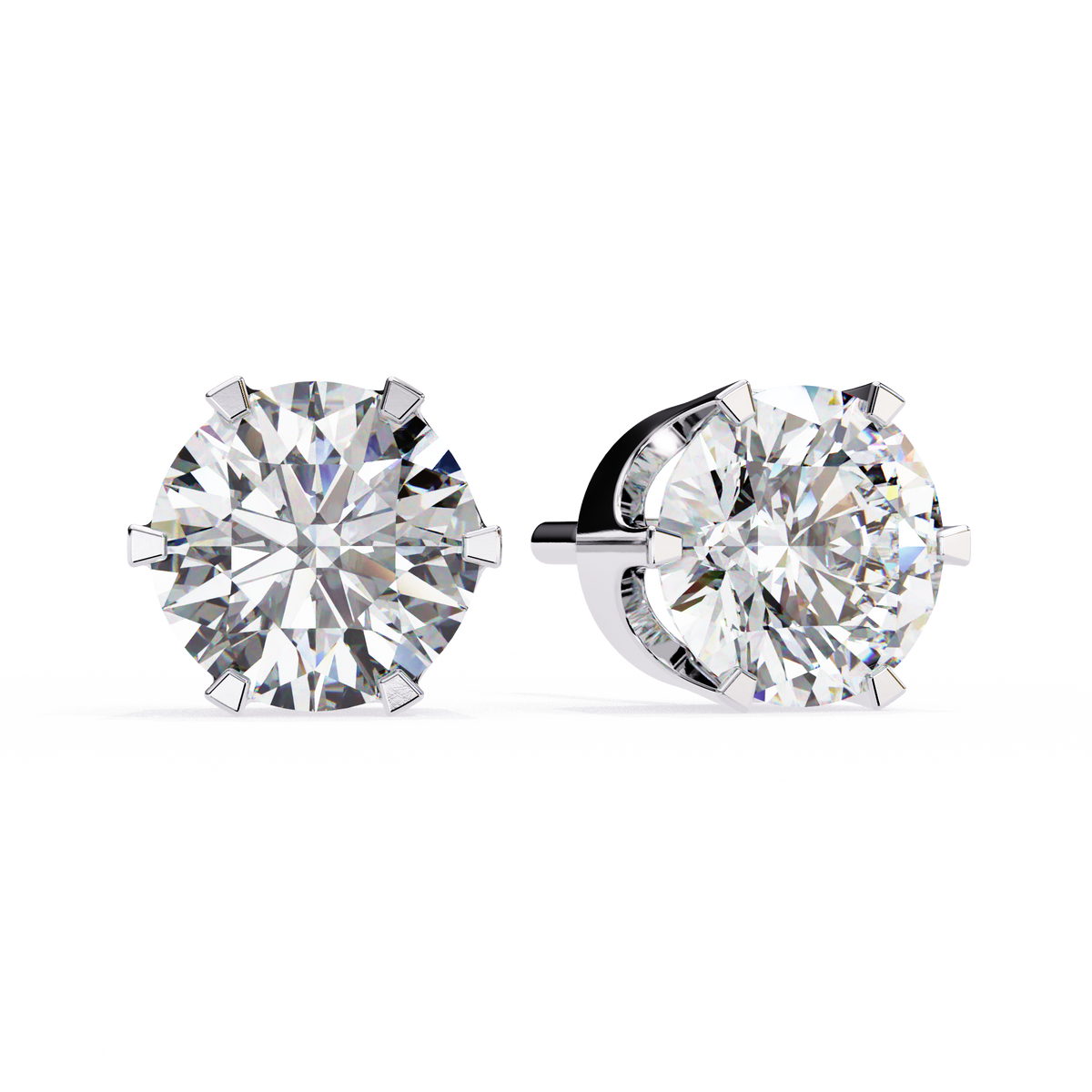 Round-Cut Lab-grown Diamond Stud Studs in 10K White Gold