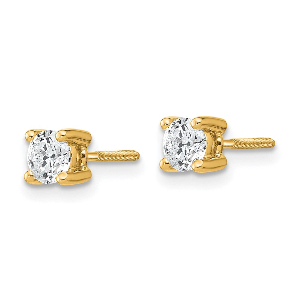 14k Yellow Gold 1/2 CTW Lab Grown Diamond Screwback Stud Earrings