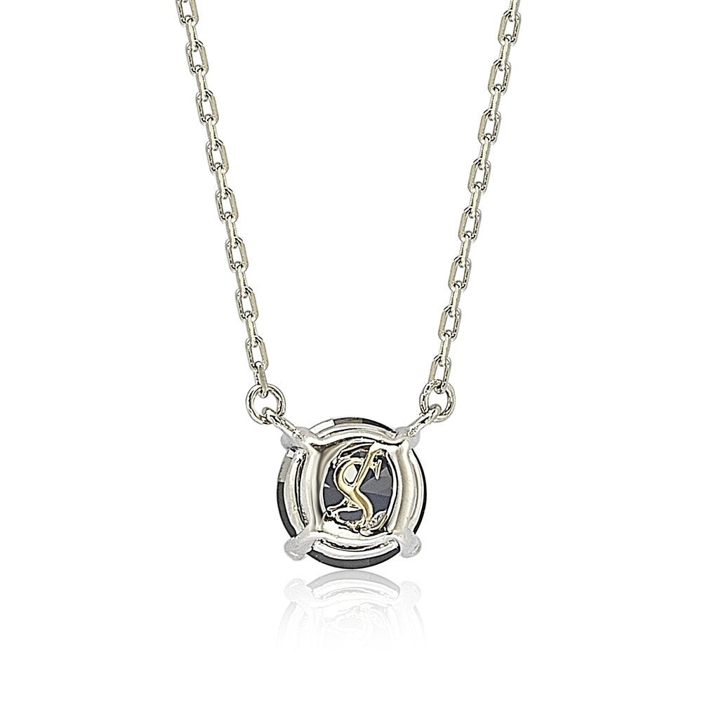 Suzy Levian Sterling Silver Blue Sapphire Solitaire Necklace