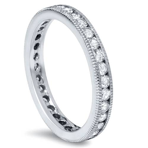 1ct Channel Set Diamond Eternity Ring 14K White Gold