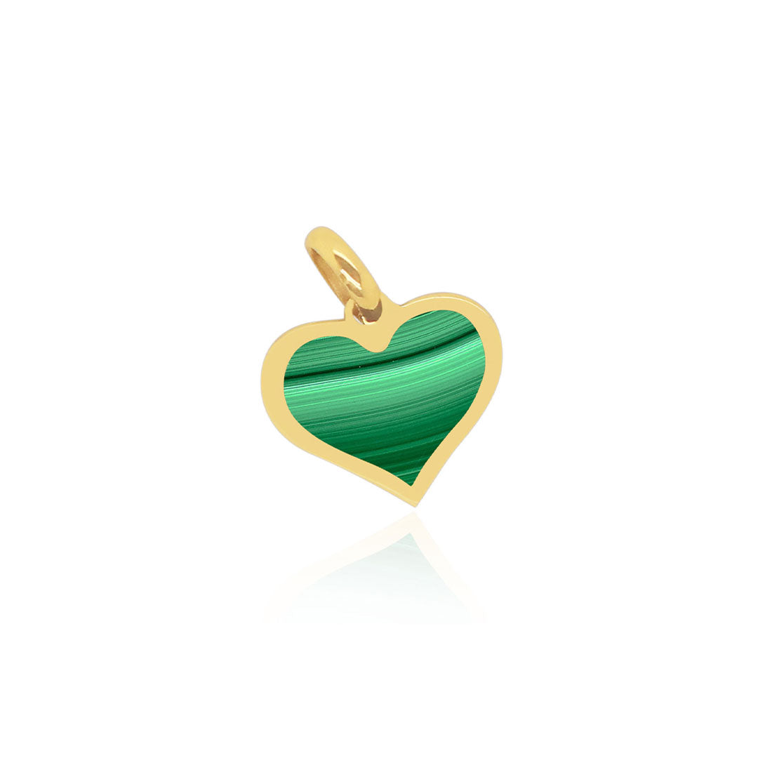 Malachite Heart Charm 10mm