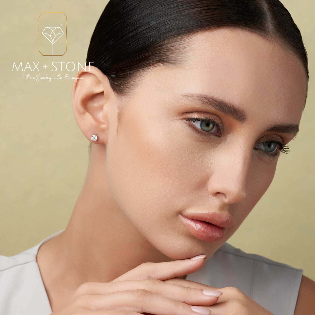 Certified 14k White Gold Lab Grown Diamond Solitaire Stud Earrings (3/4 ct.tw)