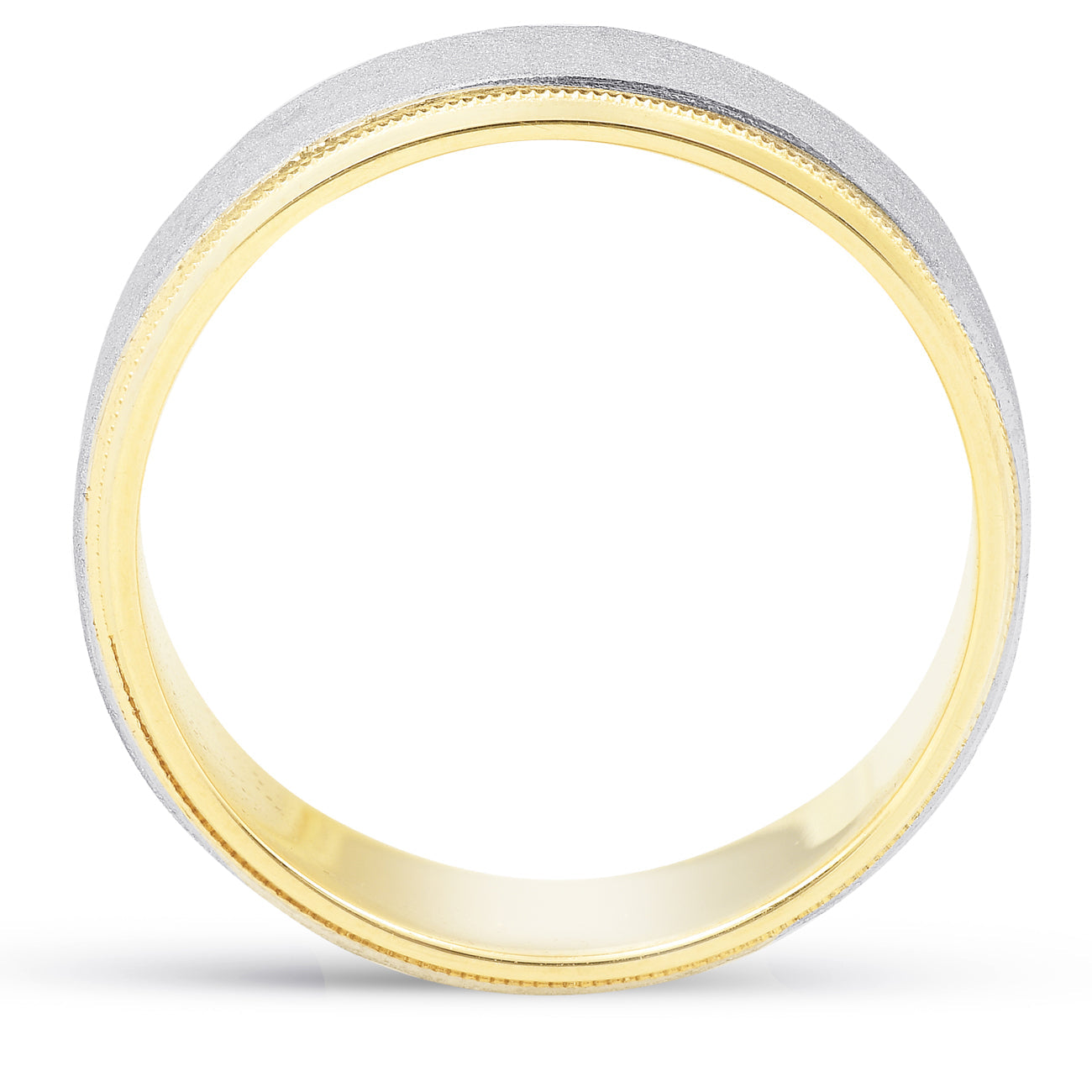 Platinum & 18K Yellow Gold Hammered Wedding Band