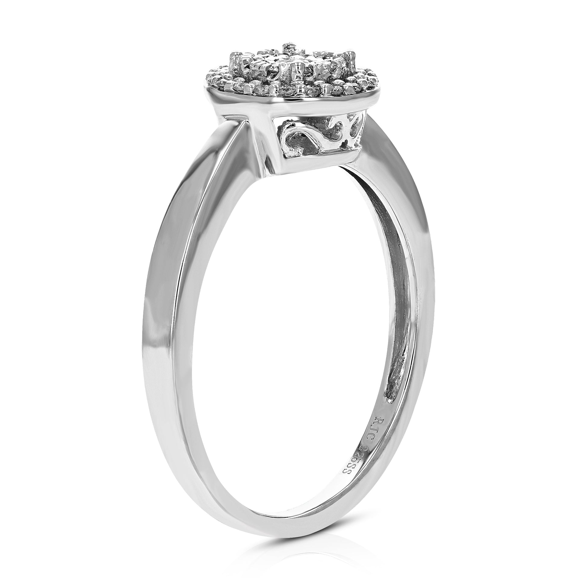 1/6 Cttw Lab Created Diamond Engagement Ring In Sterling Silver Prong