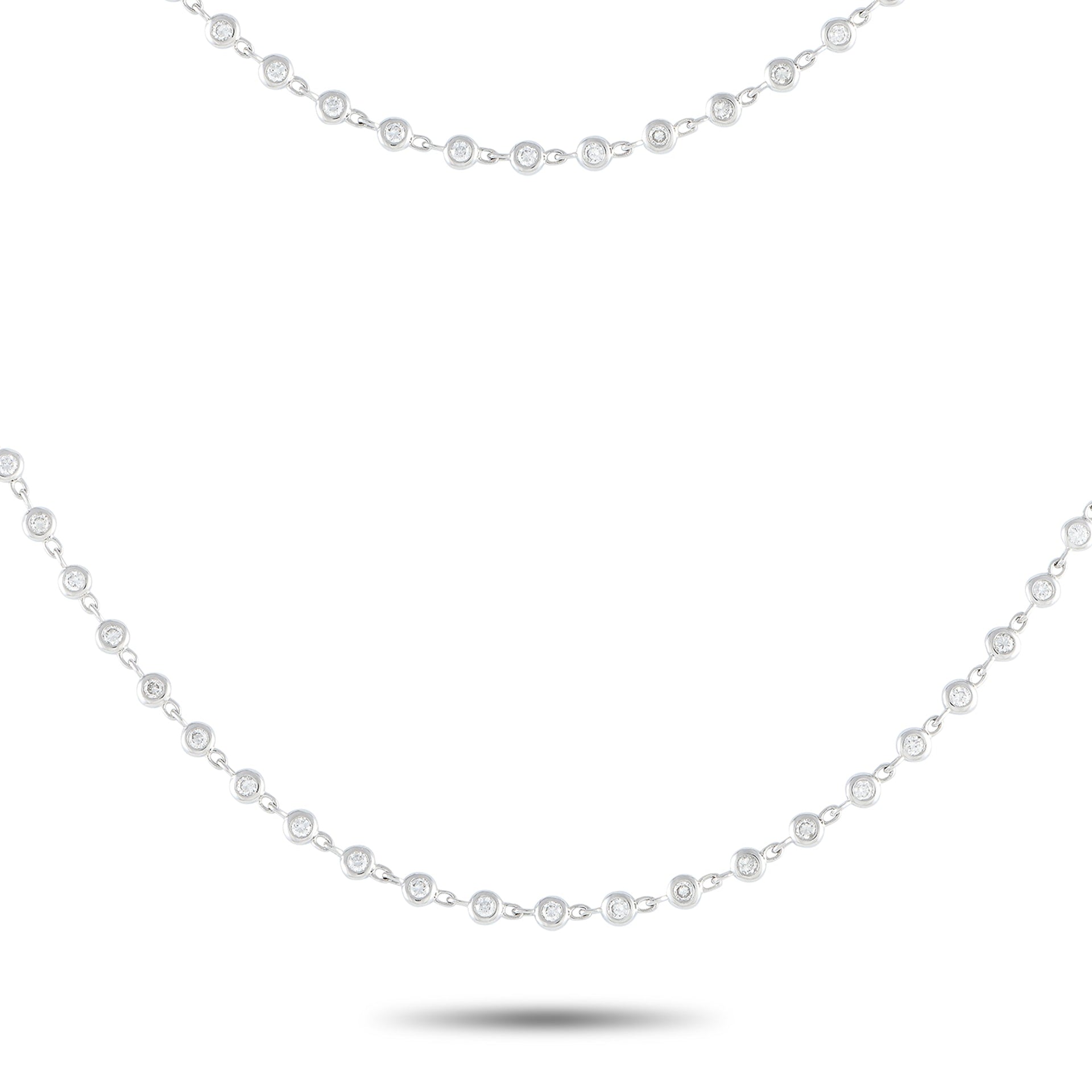 LB Exclusive 18K White Gold 4.30ct Diamond Necklace ANK13912-36