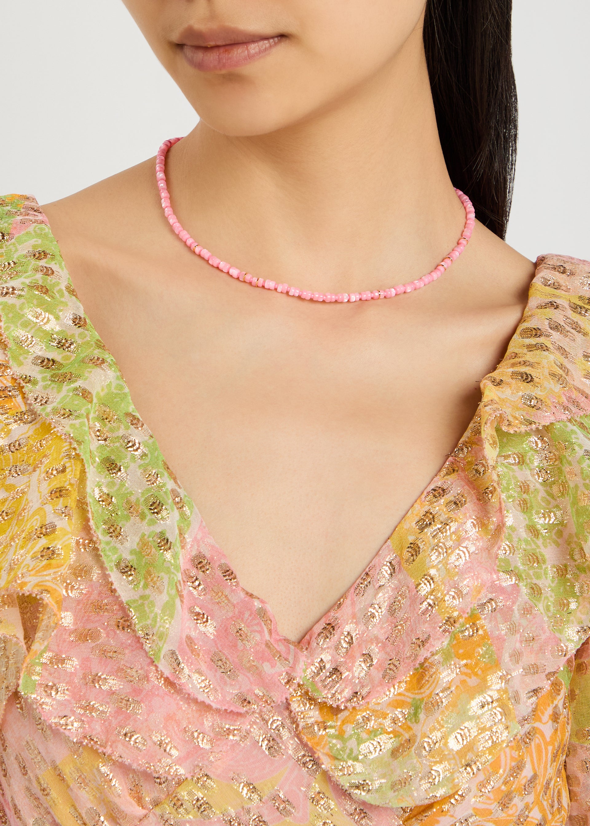 Calypso beaded 18kt gold-plated necklace