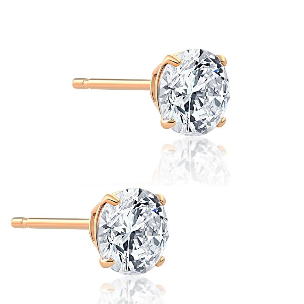 1 1/2 CT TW Diamond Studs in 14k White or Yellow Gold Lab Grown