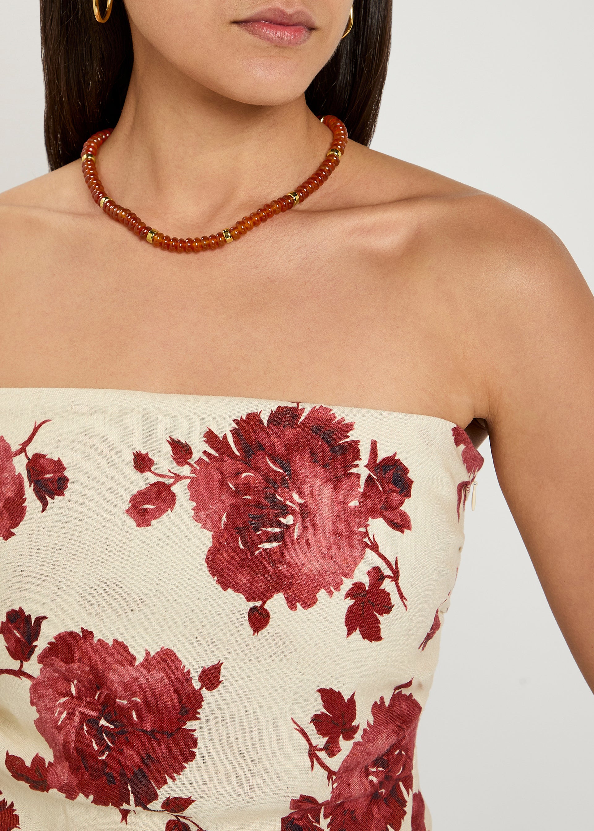 Aureo beaded 18kt gold-plated necklace