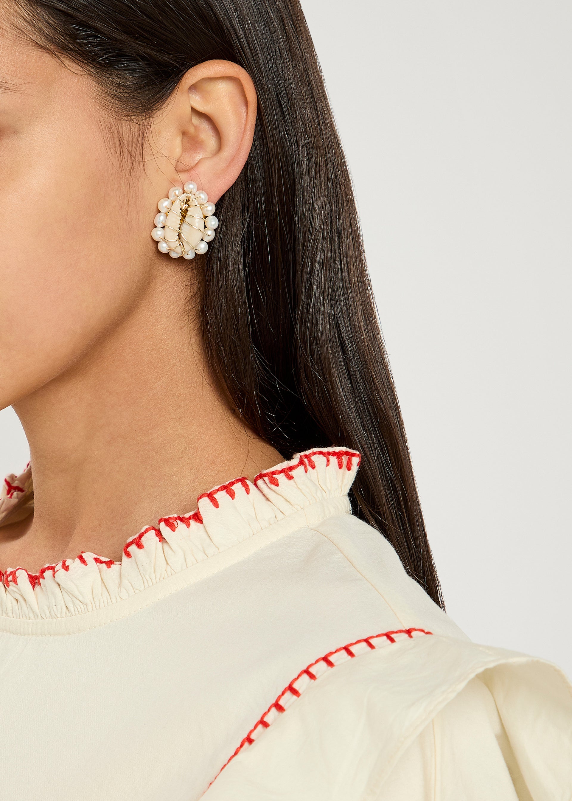 Ava 18kt gold-plated clip-on earrings