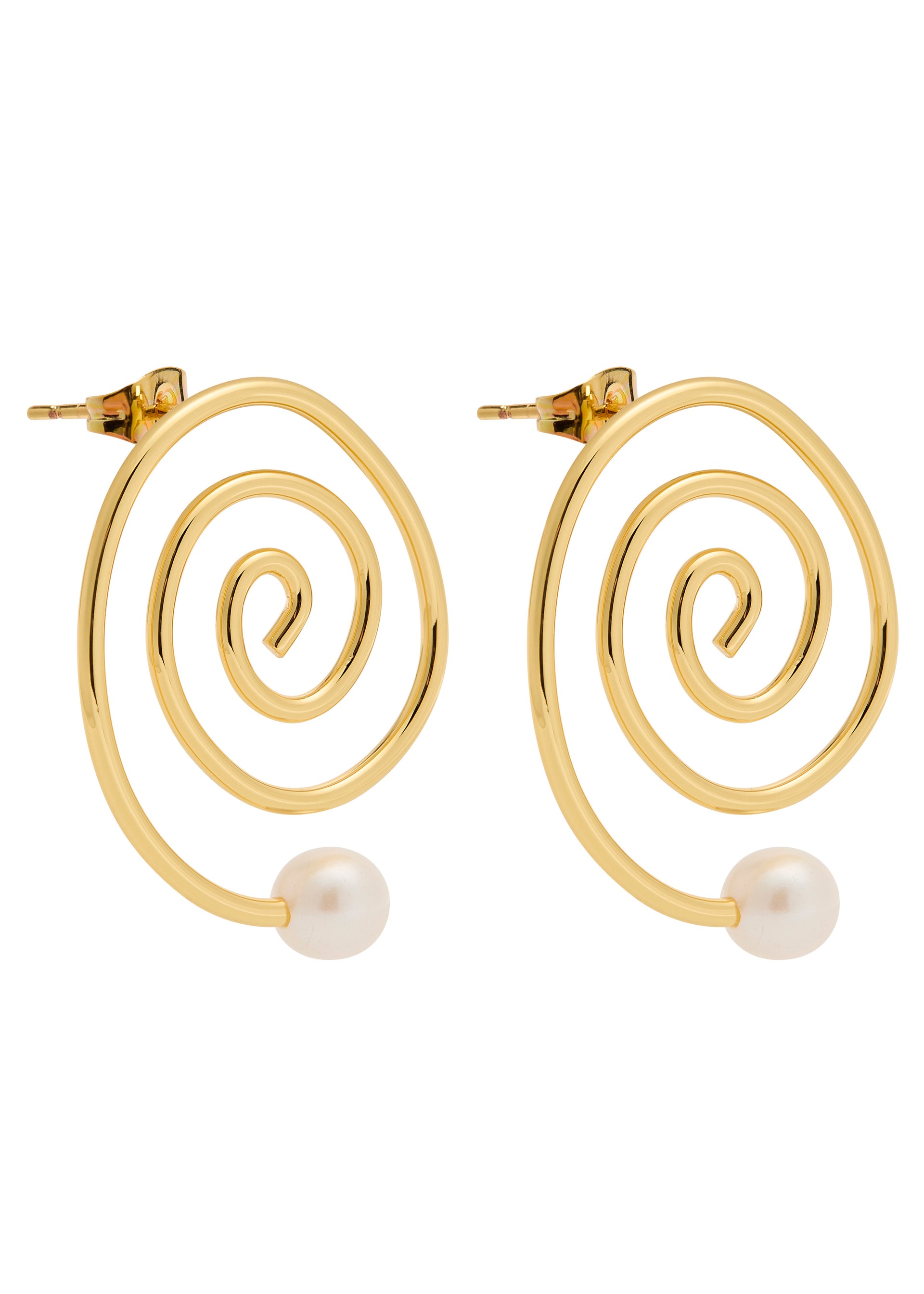 Espiral 18kt-gold plated drop earrings