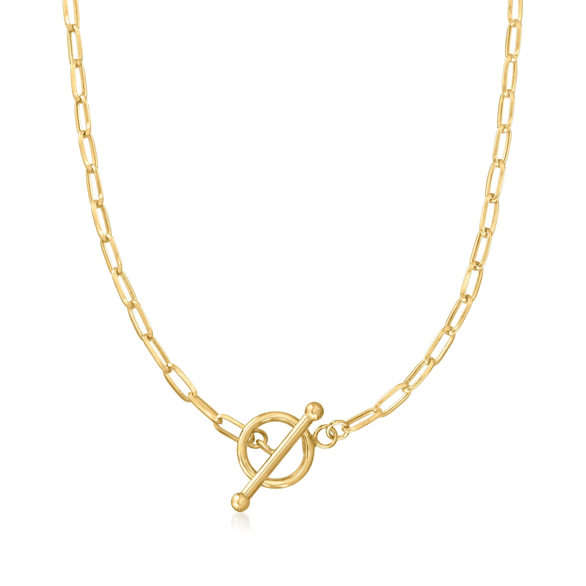 3mm 10kt Yellow Gold Paper Clip Link Necklace