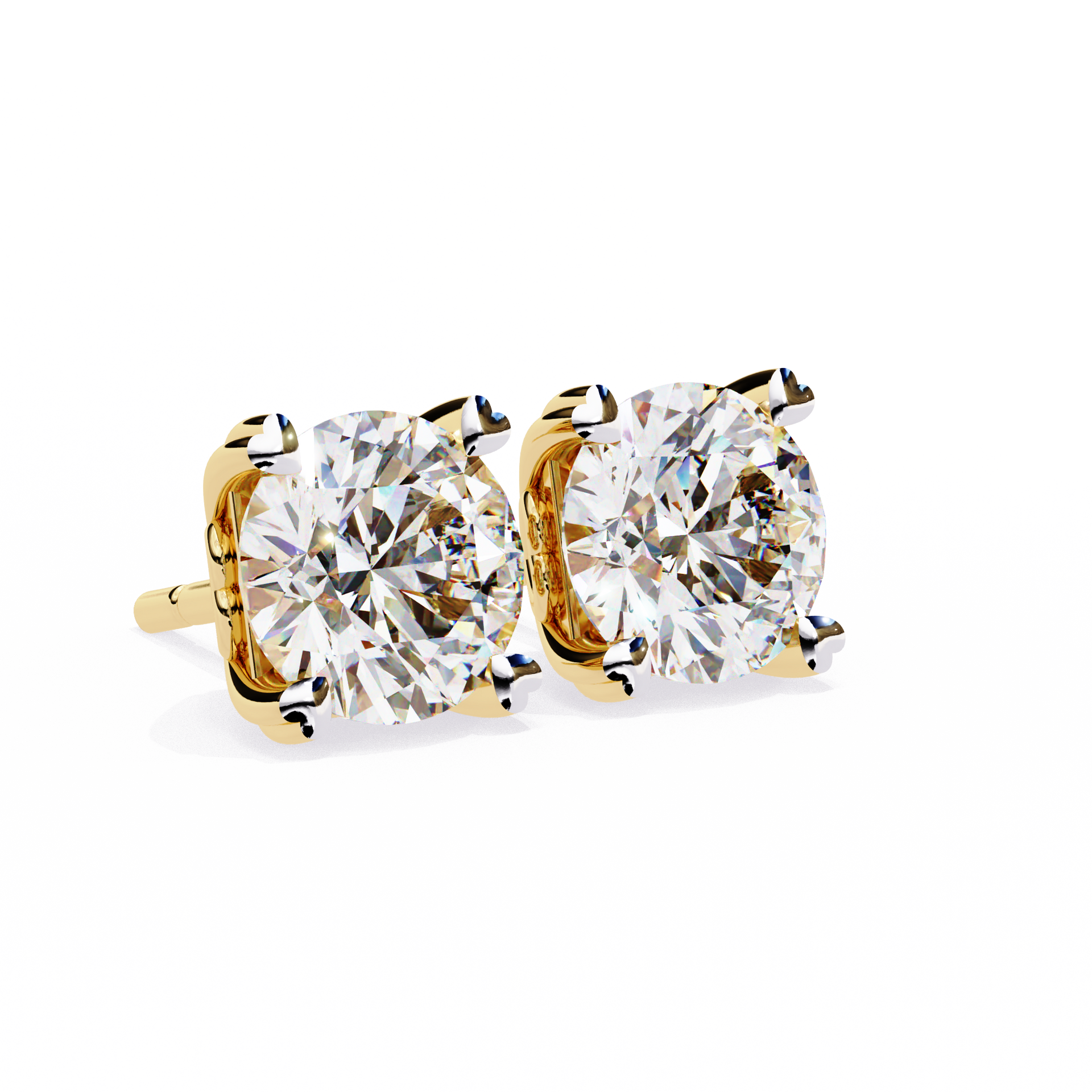 Round-Cut Lab-grown Diamond Stud Studs in 10K White Gold