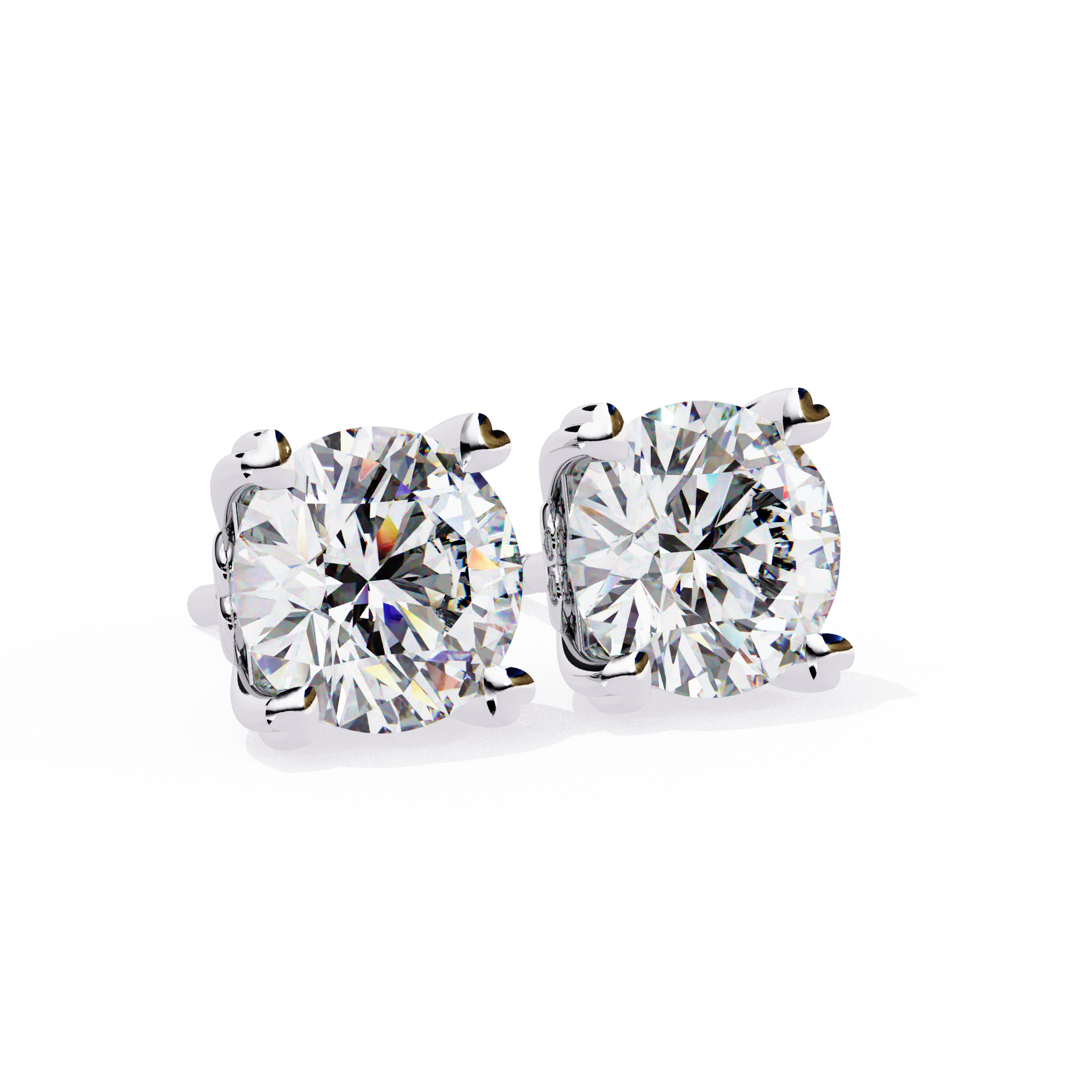 Round-Cut Lab-grown Diamond Stud Studs in 10K White Gold