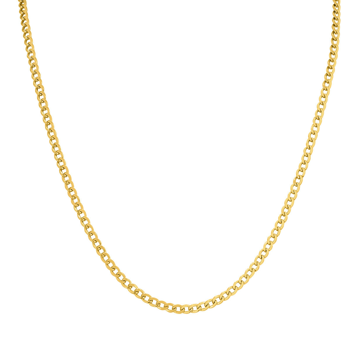 14K Yellow Gold Filled 3.3Mm Curb Link Chain With Lobster Clasp - 18 Inch