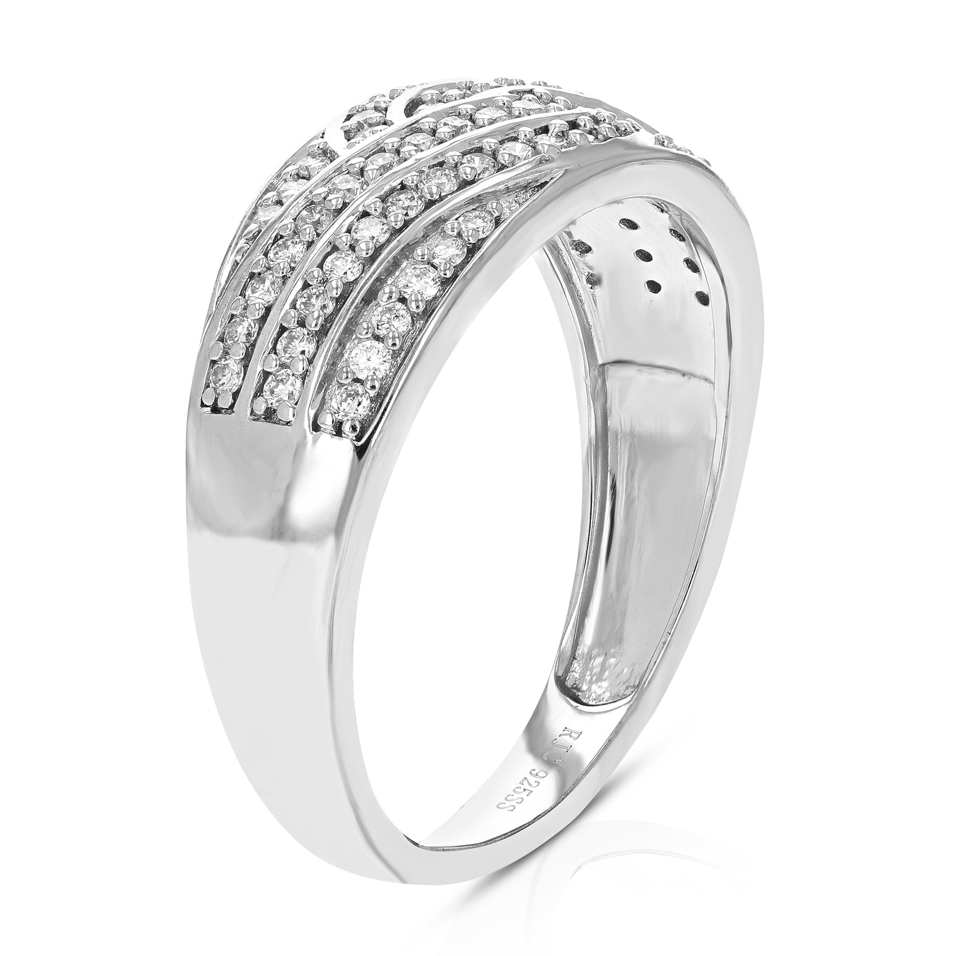 1/3 cttw Round Lab Grown Diamond Engagement Ring .925 Sterling Silver