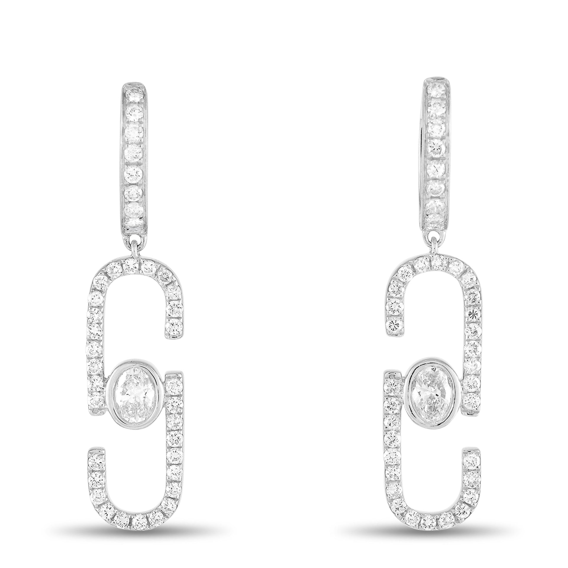 LB Exclusive 18K White Gold 1.40ct Diamond Earrings AER-19752