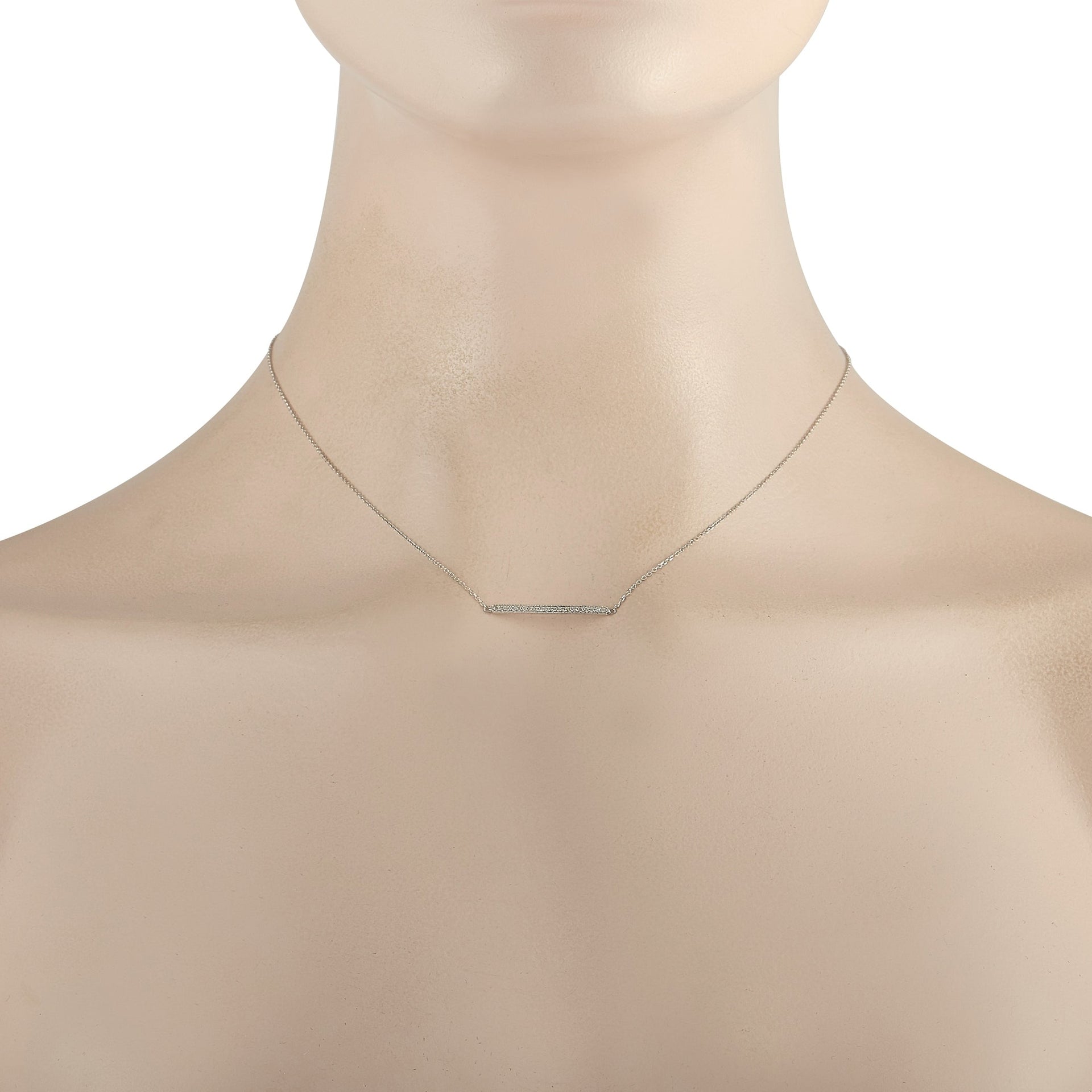 14K White Gold 0.10 ct Diamond Pendant Necklace