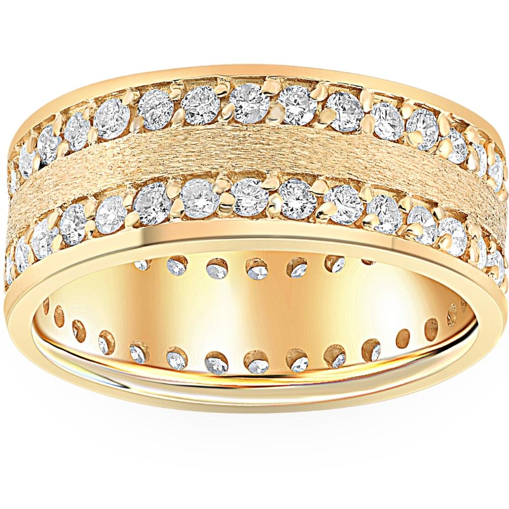 1 1/2 CT Channel Set Diamond Eternity Ring 14K Yellow Gold