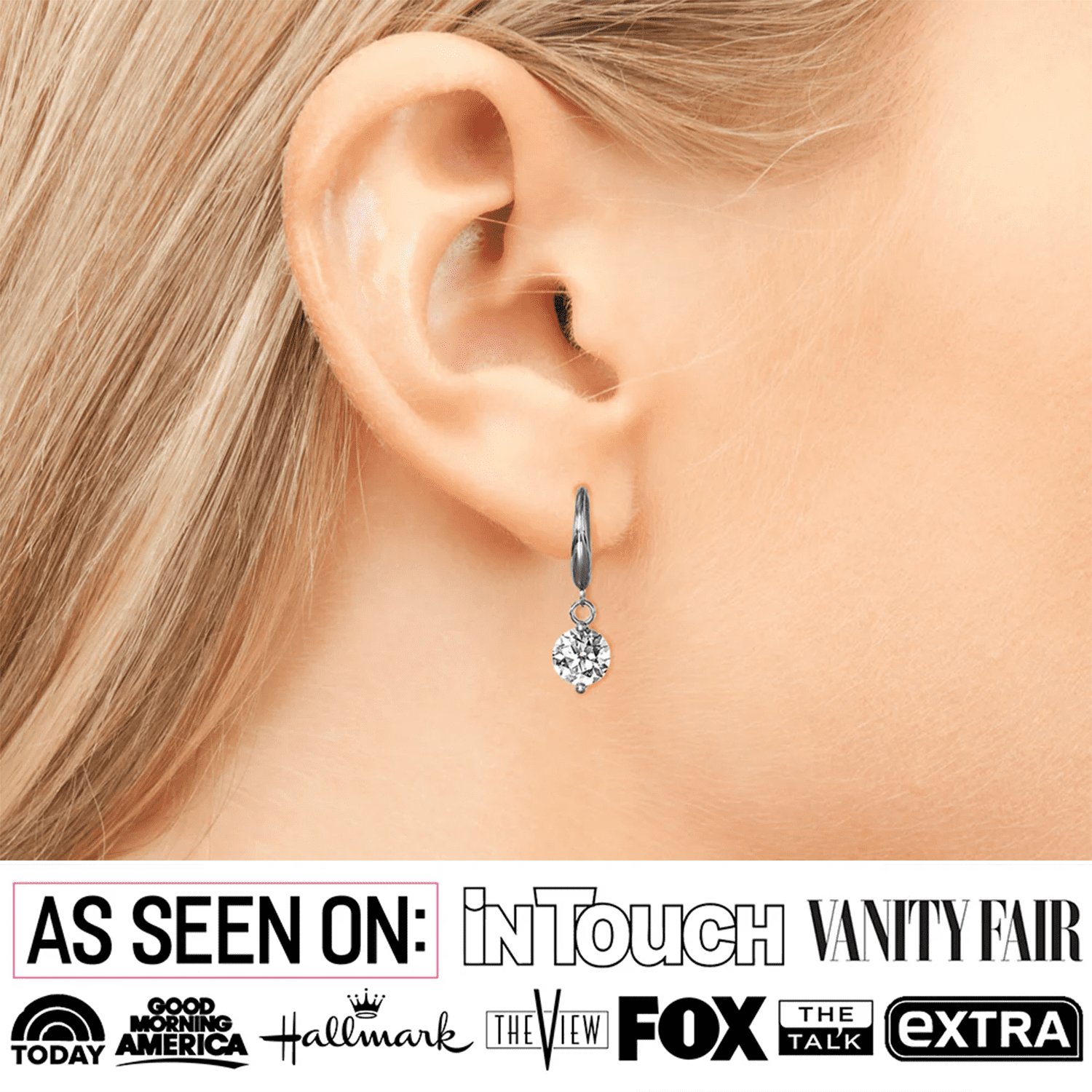 Veronica 18k White Gold Plated Drop Earrings with Swarovski Crystals