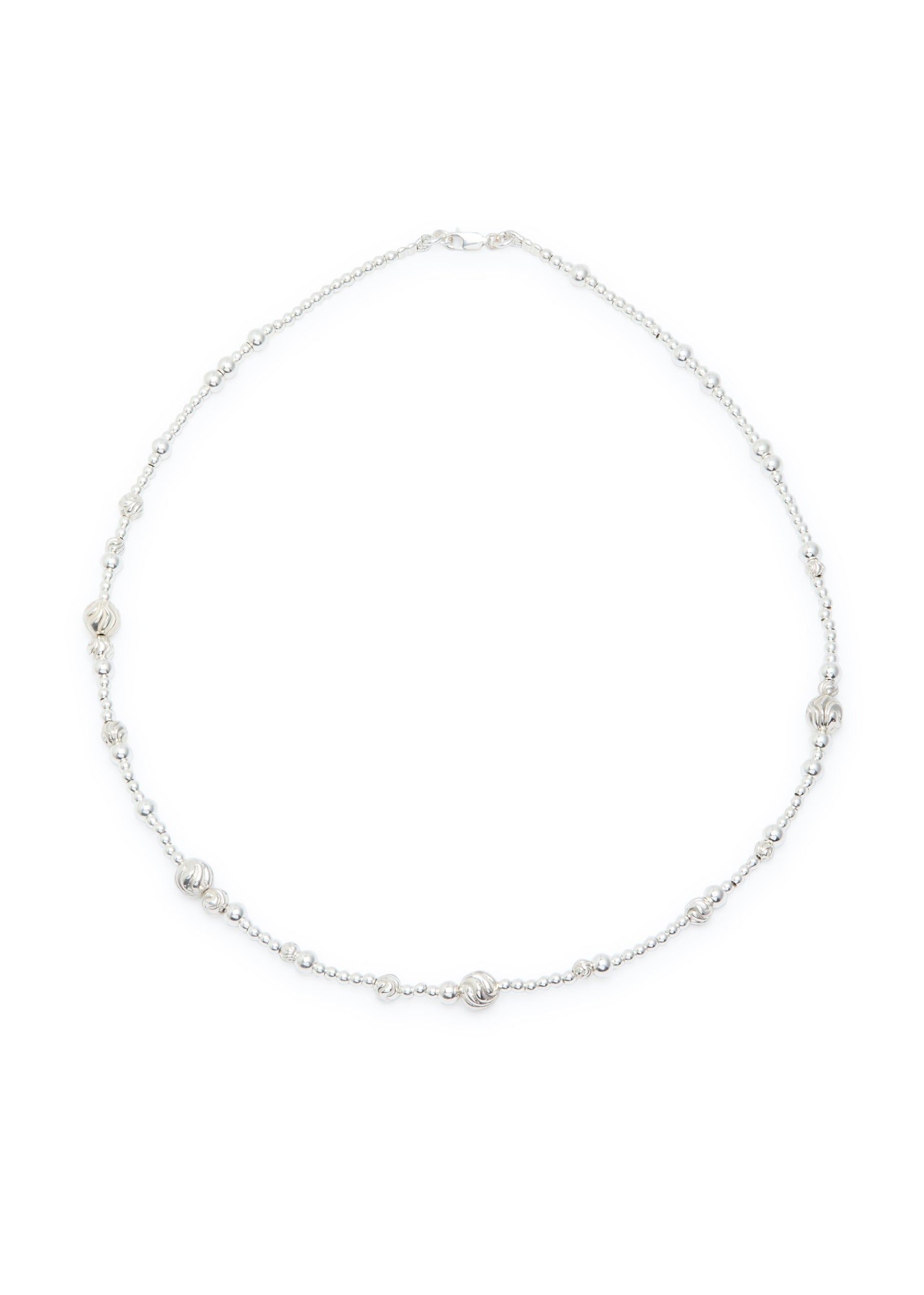 Eternity beaded sterling silver necklace