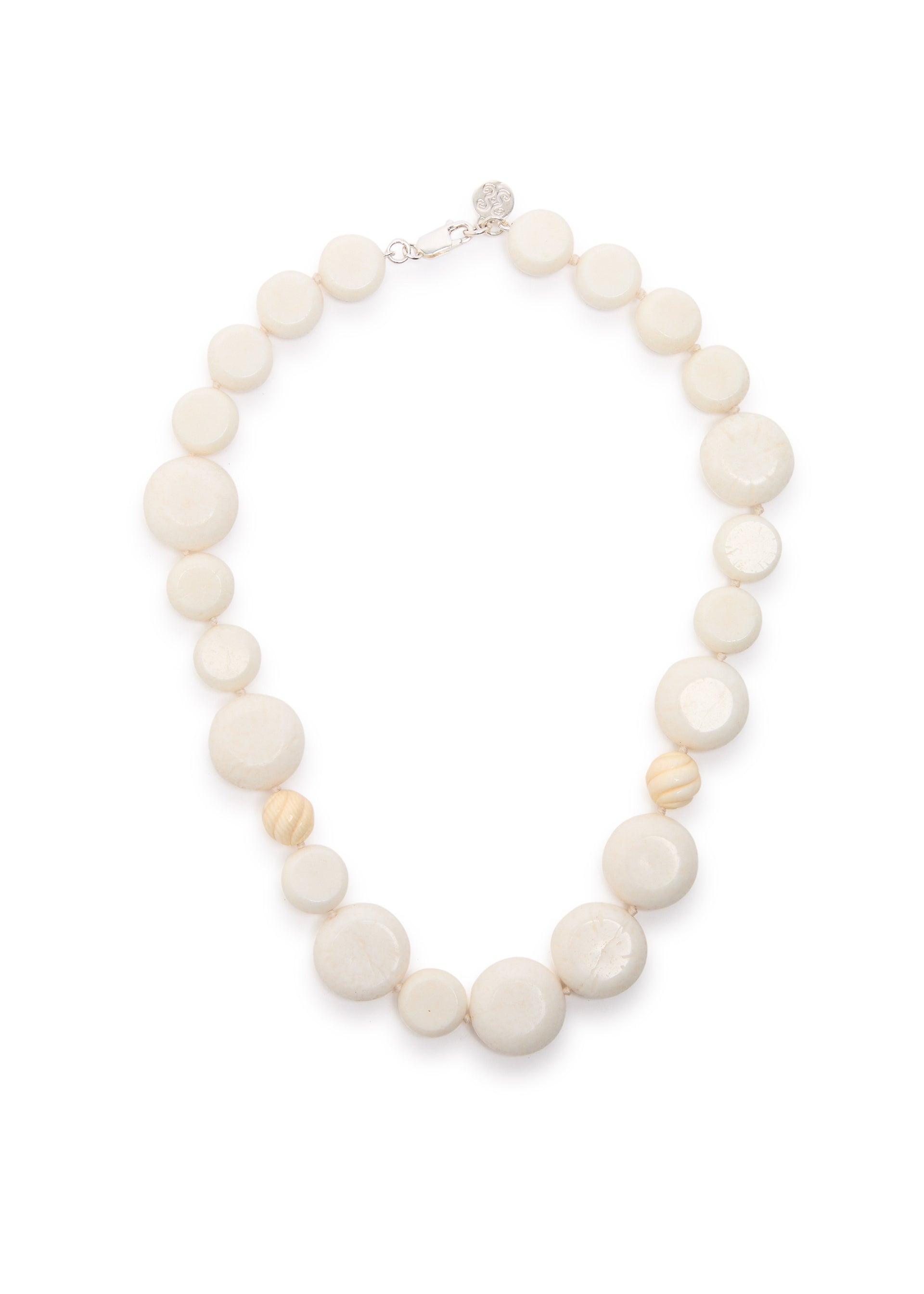 Carved Coral sterling silver necklace