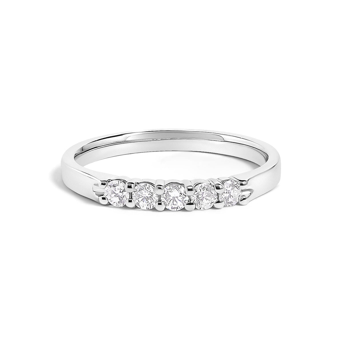 14K Gold 1/4 Cttw Diamond 5 Stone Band Ring