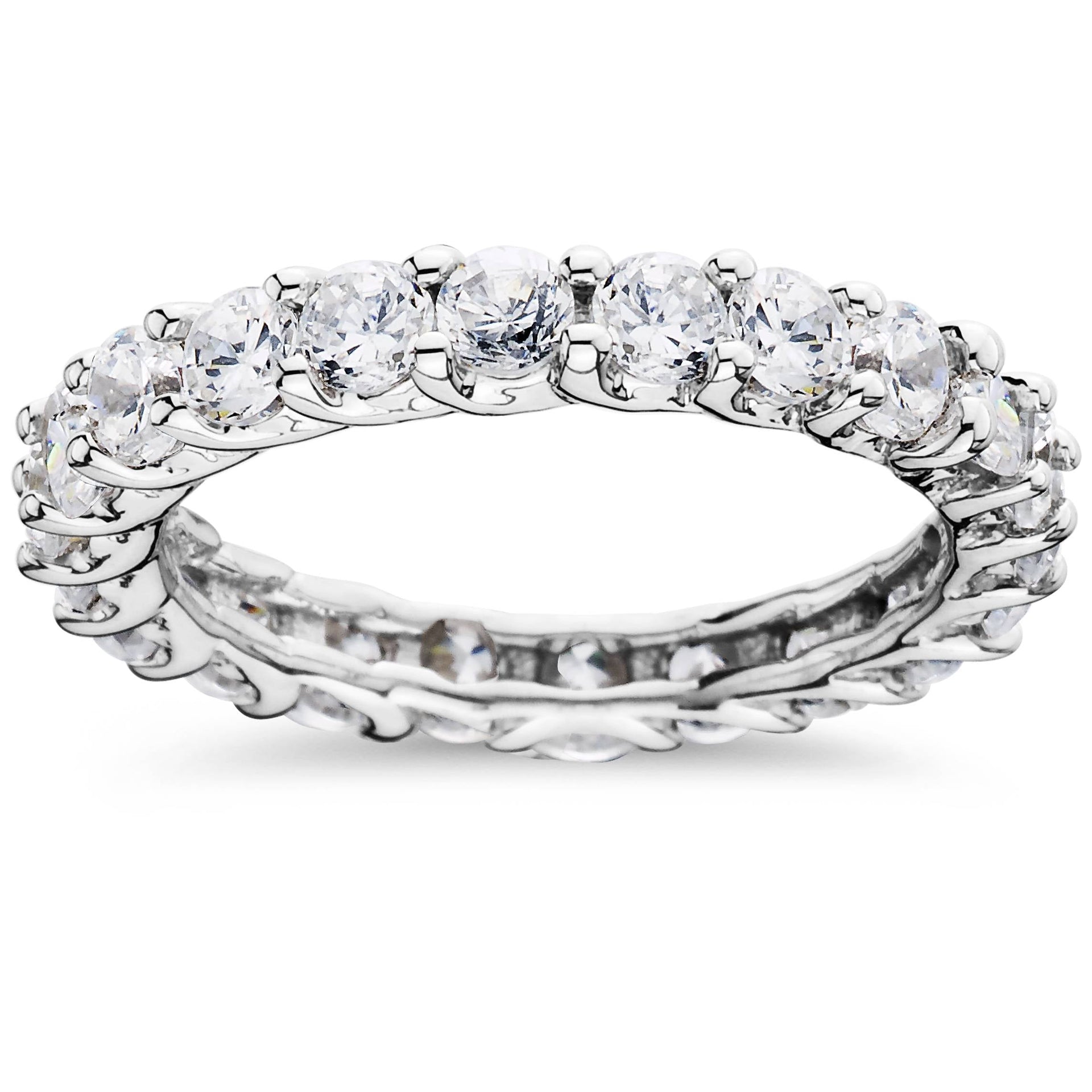 3 1/2 CT Diamond Eternity Ring 14K White Gold