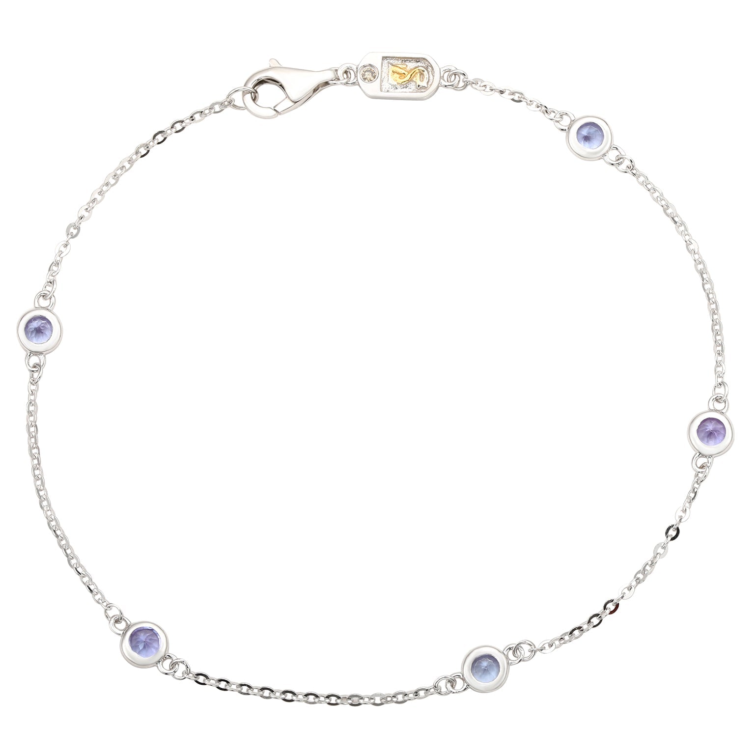 Suzy Levian 14K White Gold .85 CTTW Tanzanite Station Bracelet