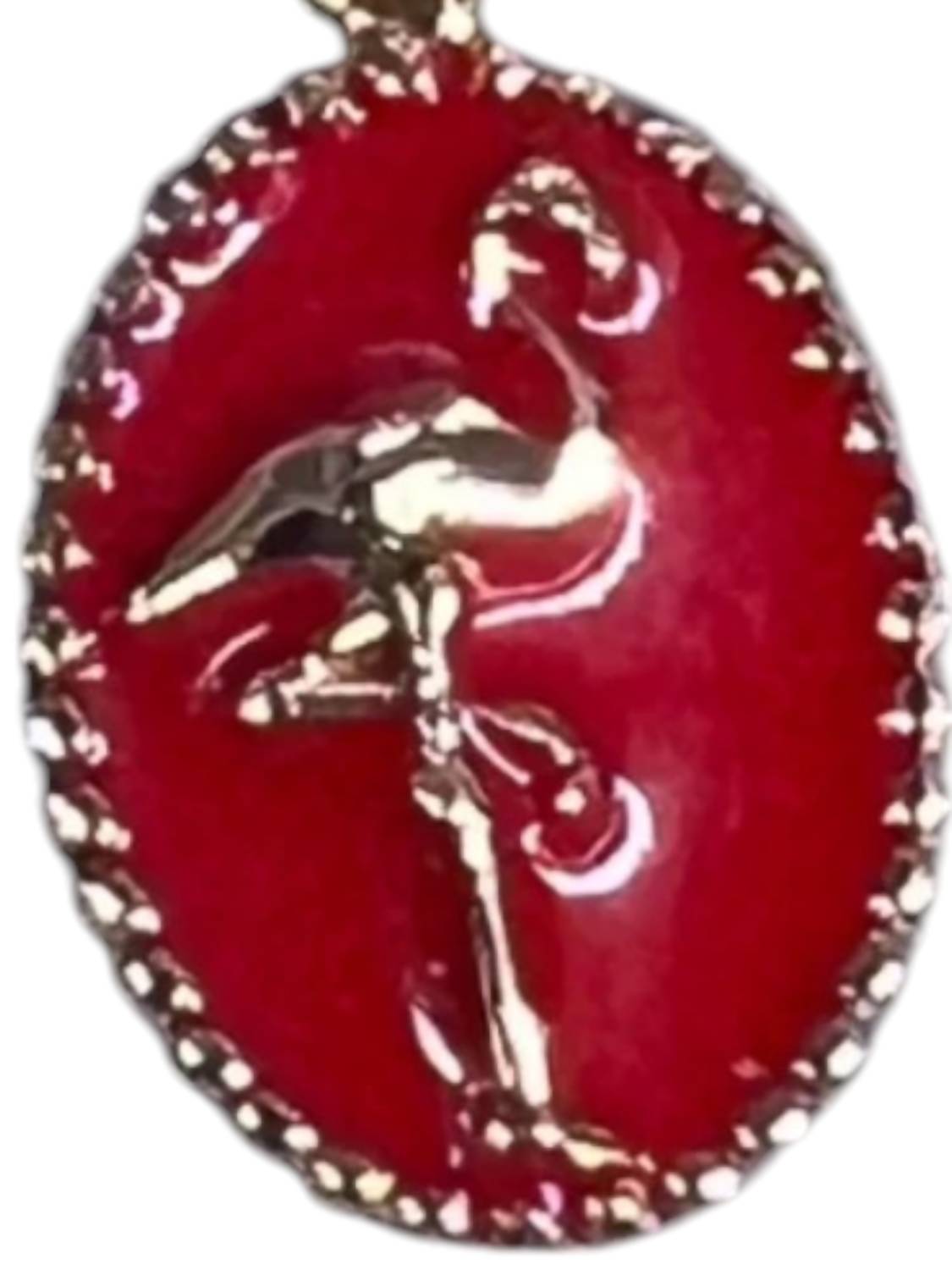 Women's Resin Flamingo Pendant In Poppy