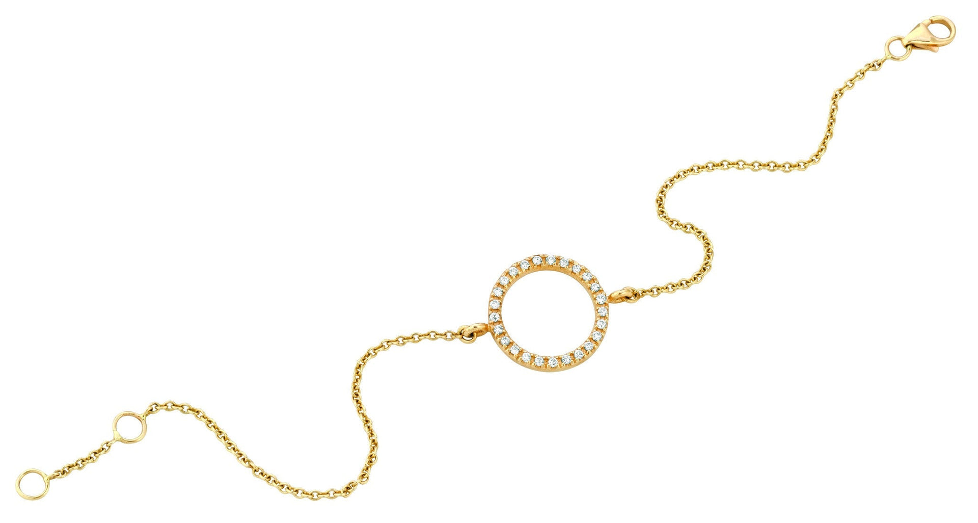 Diamond Circle Bracelet Yellow Gold