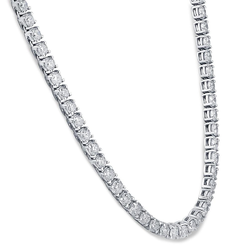 12ct TW Lab Grown Diamond Tennis Necklace 14K White Gold 16.5'