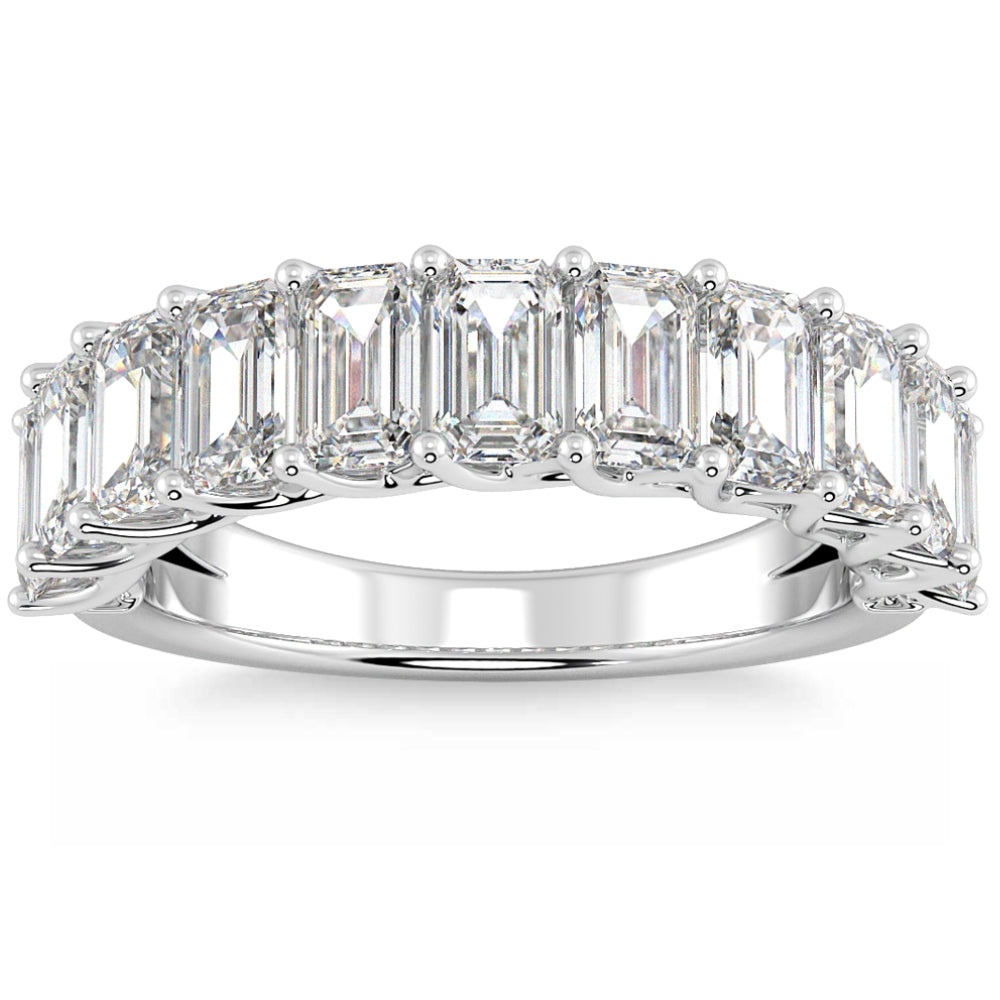 3.60Ct Emerald Diamond Diamond Wedding Anniversary Ring 14k Gold Lab Grown