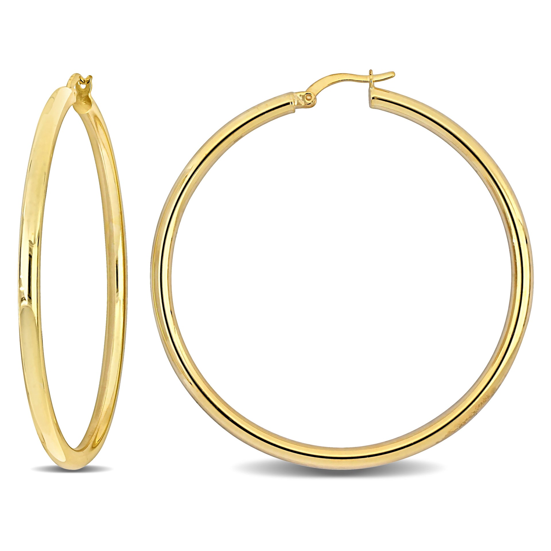 Mimi & Max 56x3mm Hoop Earrings in Yellow Plated Silver
