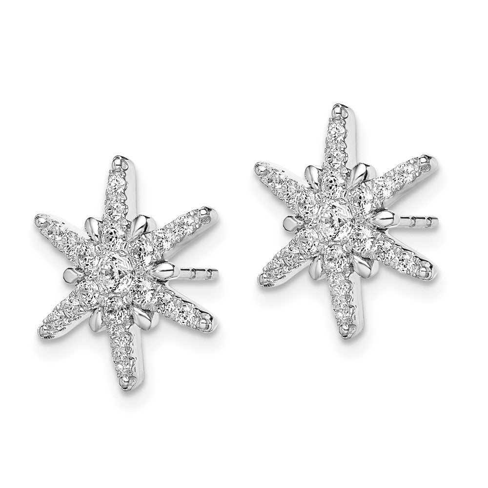 14K White Gold 0.60 CT Lab Grown Diamond Star Stud Earrings VS Clarity G-H Color