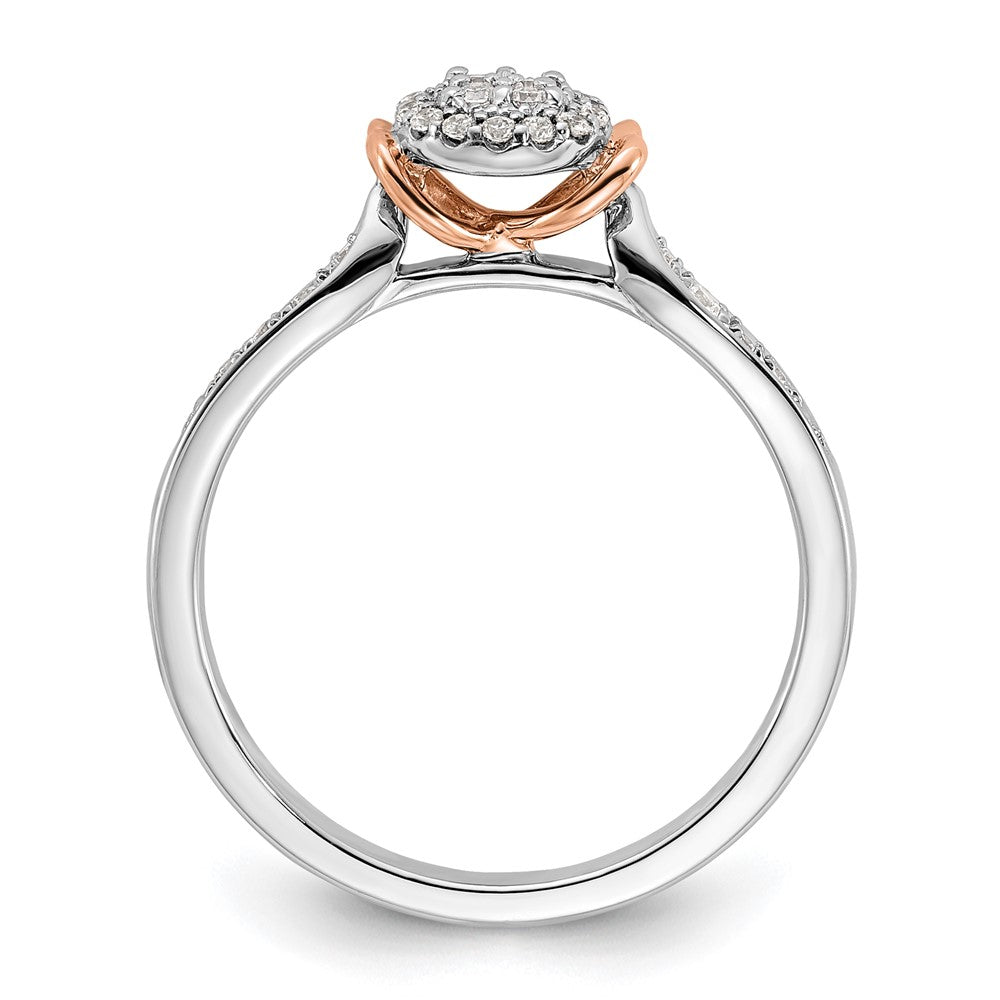 14k Two-tone Lab Grown Diamond Wedding Band Ring 1/5ct Clarity- VS Color- G-H