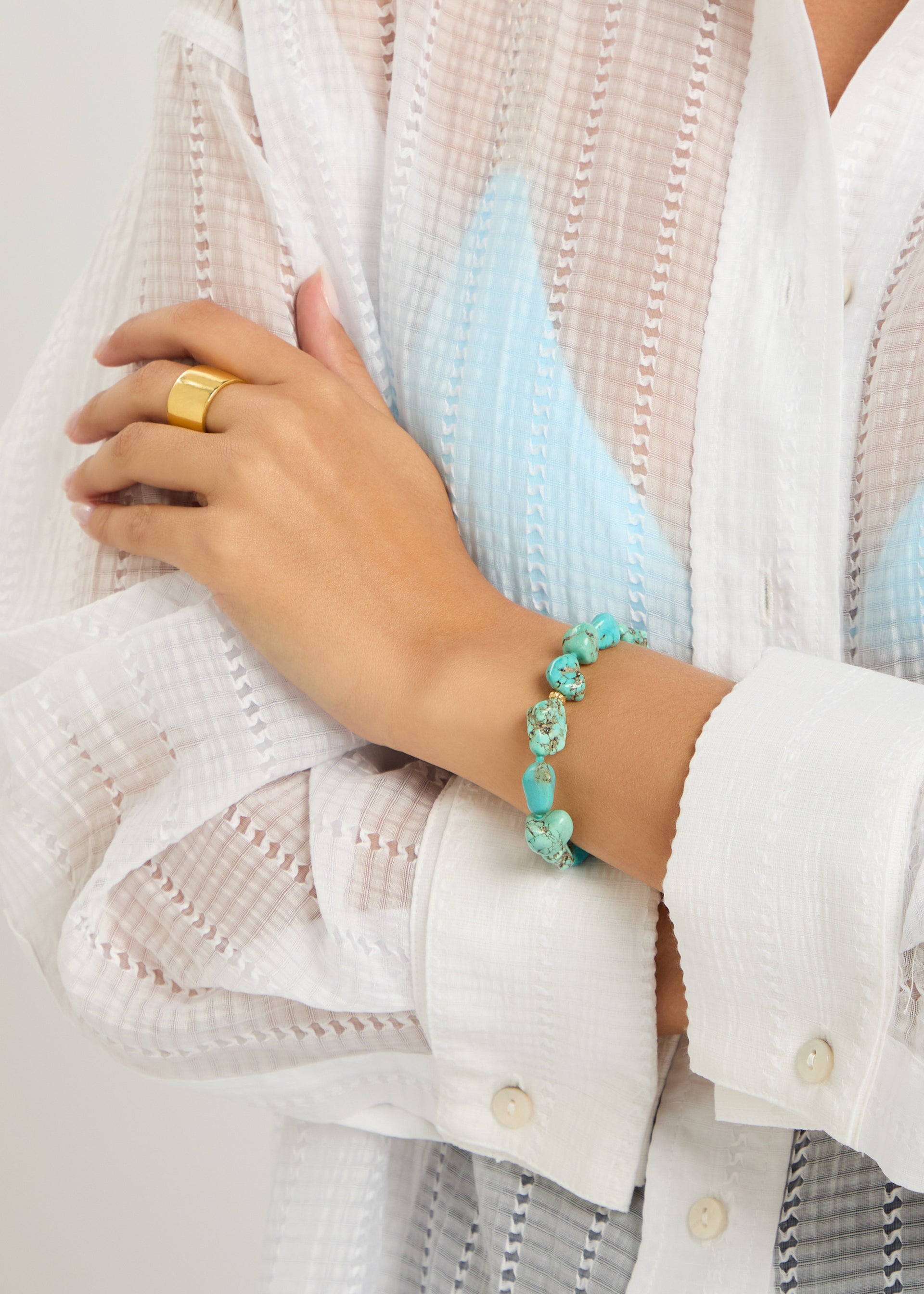 Beach Cocktail beaded turquoise bracelet